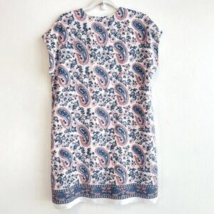 Madewell Women’s XS  100% Silk Tunic T-Shirt Dress Knee Length Midi V Neck